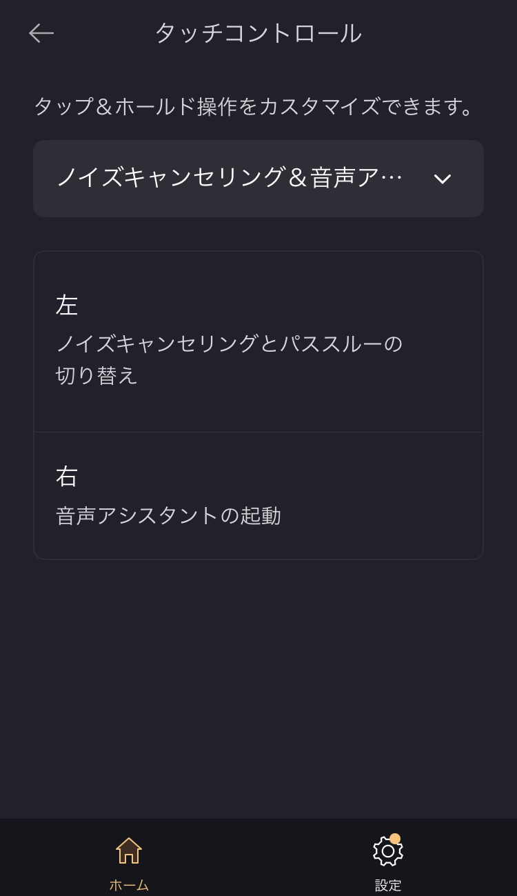 Bowers & Wilkins Pi8 アプリ画面