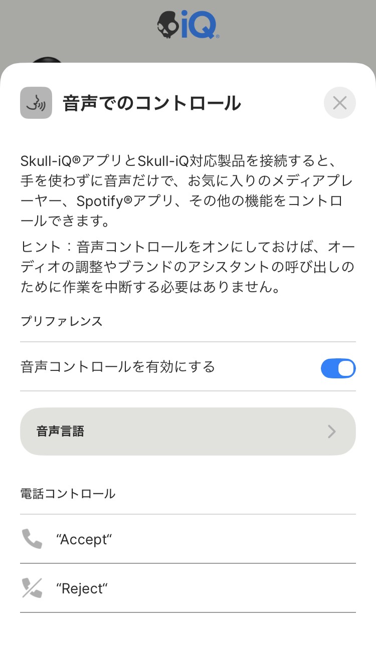 Skullcandy Rail ANC アプリ画面