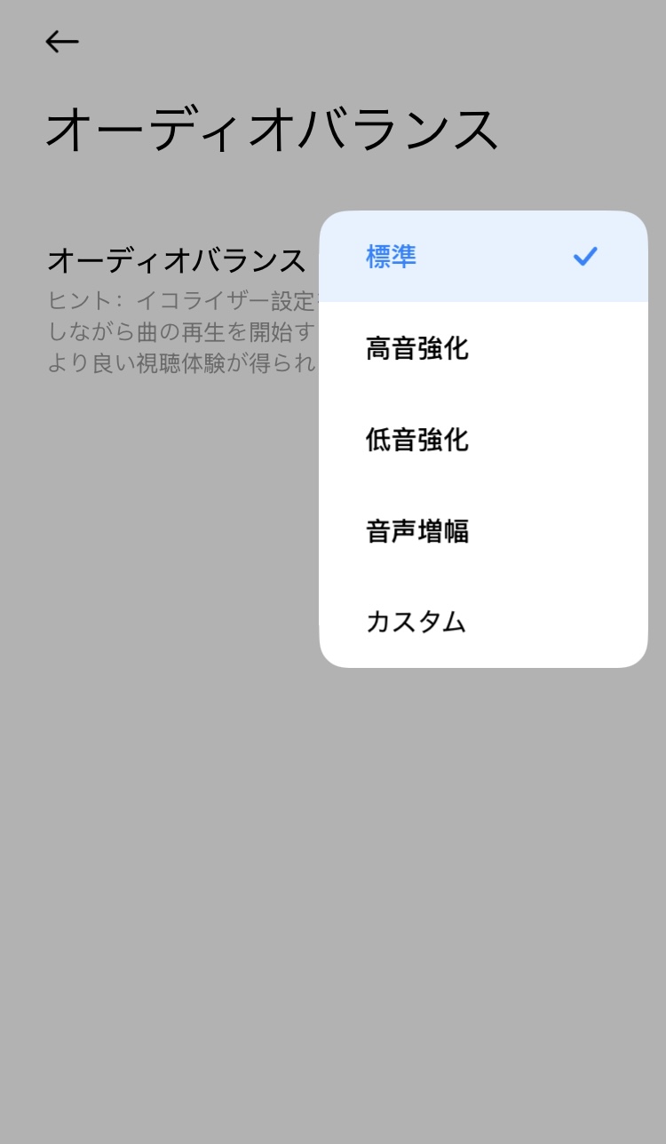 Xiaomi Redmi Buds 6 Lite イコライザー画面